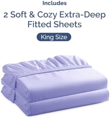 CGK Linens 2 Pack Extra Deep King Fitted Sheets - Image 4