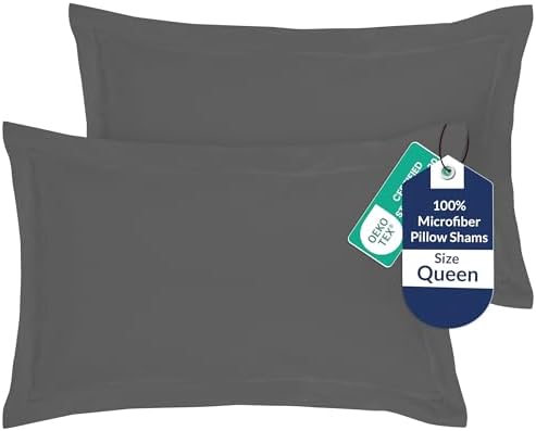 Royale Linens Microfiber Queen Size Pillow Shams Set of 2 by ROYALELINENS