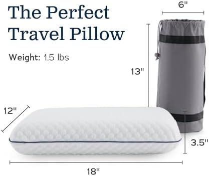 WEEKENDER Cooling Gel Memory Foam Camping Pillow – Travel Size, Ventilated - Image 2