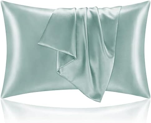 BEDELITE Satin Pillowcases, Small King 20x36 Inch, Haze Blue by BEDELITE