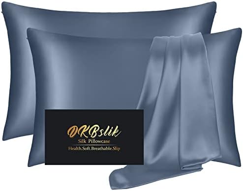 Silk Pillowcase 2 Pack, Natural Mulberry Silk Pillow Case, Anti Acne Silk by HOME