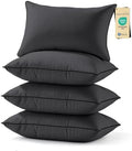 JOLLYVOGUE Black Pillows Standard Size Set of 4, Washable Supportive Firm Full by JOLLYVOGUE