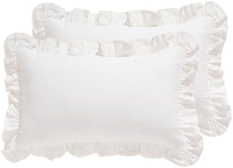 patdrea Vintage White Linen Throw Pillow Covers by patdrea