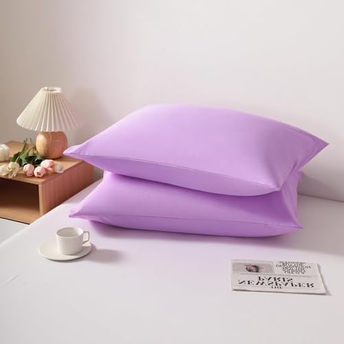 Body Pillow Cases, 2 Pack, 20x54 in, Microfiber, Light Purple - Image 3