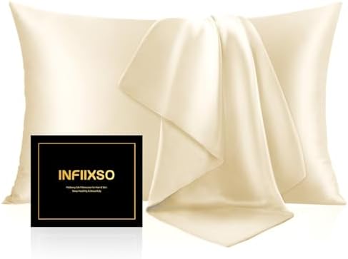 INFIIXSO Mulberry Silk Pillow Cases Standard Size by INFIIXSO