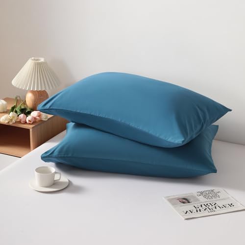 Queen Pillow Cases, 2 Pack, 20x30 in, Microfiber, Slate Blue - Image 3