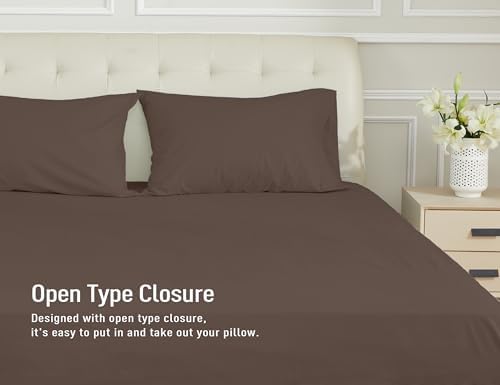Sunflower Queen Pillowcases Set of 2, 100% Cotton Pillow Cases, Mocha Taupe - Image 4