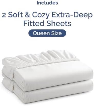 CGK Linens 2 Pack Extra Deep Queen Fitted Sheets - Image 4