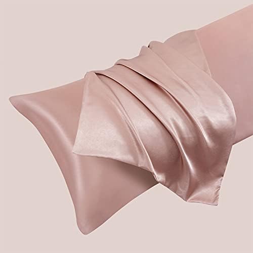 Ersmak Champagne Ultra Soft Satin Body Pillow Cover Set of 2, 20x54 Inches - Image 3