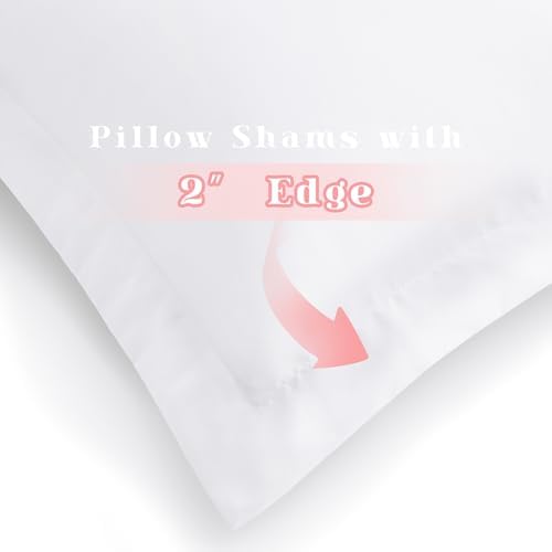 Homiest White Pillow Shams King Size Set of 2, 2-Inch Flange - Image 4