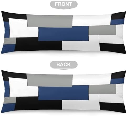 Dark Blue Geometric Body Pillow Cover Pillowcase - Image 3