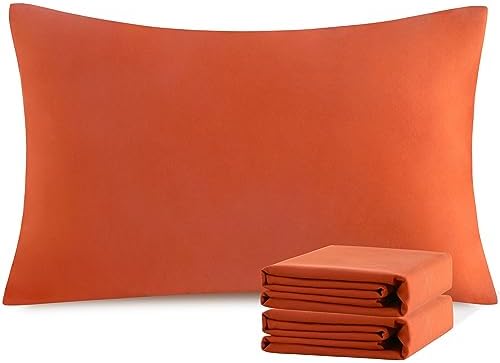 NTBAY Standard Microfiber Pillowcases, 2 Pack, 20 x 26, Brunt Orange by NTBAY