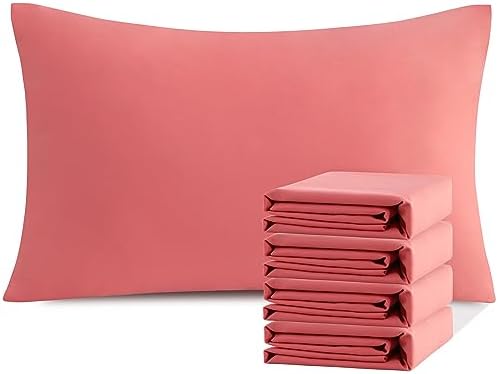 NTBAY Microfiber Queen Pillowcases, 4 Pack, 20 x 30, Coral Pink by NTBAY