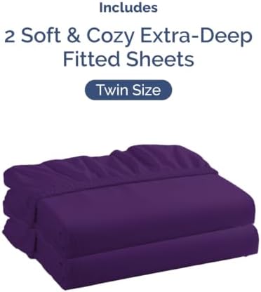 CGK Linens 2 Pack Extra Deep Twin Fitted Sheets - Image 4