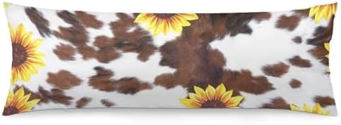 Cowhide Sunflower Body Pillow Cover Pillowcase by Unknown