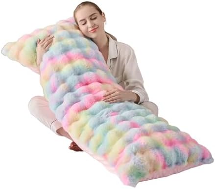 20"x54"Luxury Shaggy Faux Fur Body Pillow Cover, Bubble Fluffy Plush Bed Body by Animebody