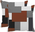 Emvency Throw Pillow Covers Set of 2, 18 x 18 Inch, Dark Rust Geometric by Emvency