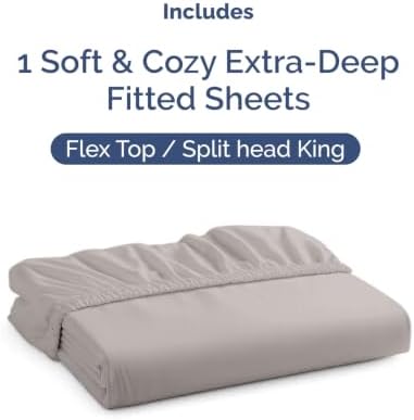 CGK Linens Extra Deep Flex Top Split Head King Fitted Sheet - Image 4