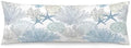 Beach Theme Body Pillow Cover, Nautical Blue Coral Starfish Ocean Marine Coastal by AELMARNEE