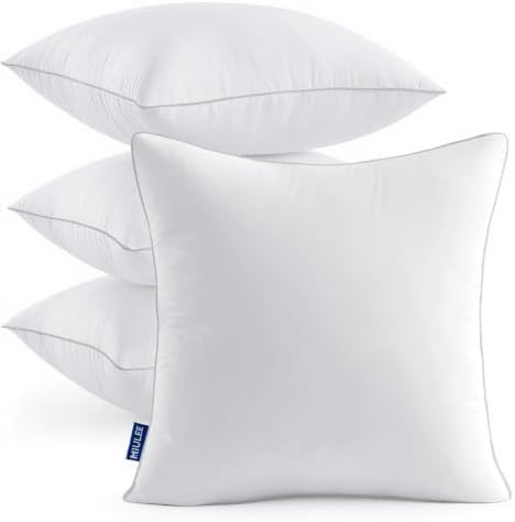 MIULEE 24x24 Inch Euro Pillow Inserts Pack of 4 by MIULEE
