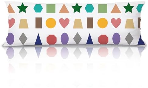 Boho Colorful Shapes 20x54 Body Pillow Cover, Nursery Decor by Unknown