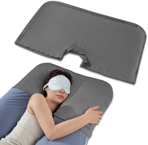 QUEEN ROSE Pregnancy Pillow Cover, Satin Cooling Pillowcase, Dark Grey by QUEENROSE