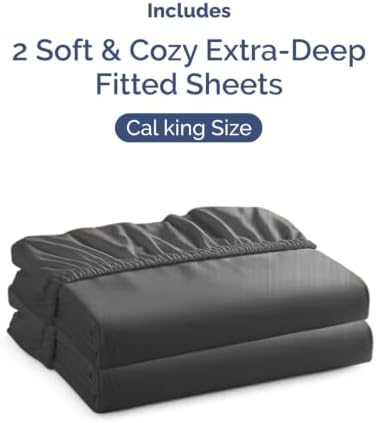 CGK Linens 2 Pack Extra Deep Cal King Fitted Sheets - Image 4