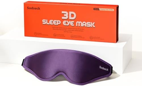 3D Contoured Sleep Eye Mask, Zero Eye Pressure Light Blocking Sleeping Mask by Unknown