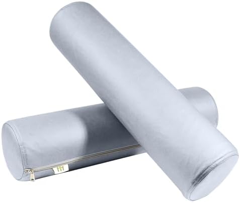 2 Pack Neck Roll Pillow, High-Density Foam Cylinder Bolster Pillow by MMuteTouch