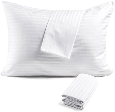 FAUNNA 600TC 100% Cotton Pillow Protectors, Queen Size, 4 Pack by FAUNNA