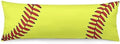 Sport Theme Body Pillow Cover Sports Yellow and Red Baseball Laces Softball by DAOPUDA