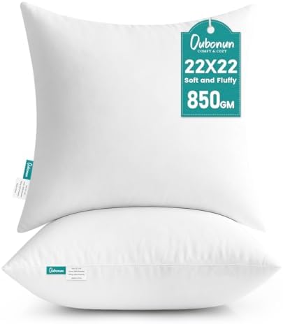 Oubonun 22 x 22 Throw Pillow Inserts by Oubonun