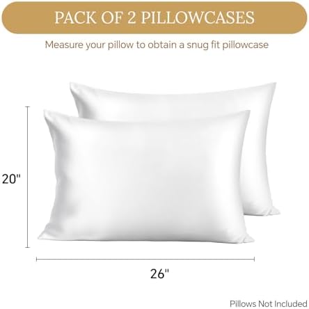INFIIXSO Silk Pillow Cases 2 Pack, Standard Size, Hidden Zipper - Image 6