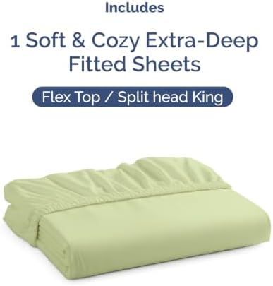 CGK Linens Deep Flex Top Split Head King Fitted Sheet - Image 4