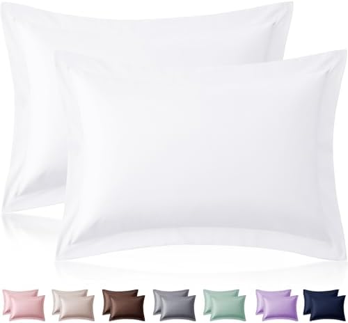 Homiest White Pillow Shams Standard Size Set of 2, 2-Inch Flange by Homiest