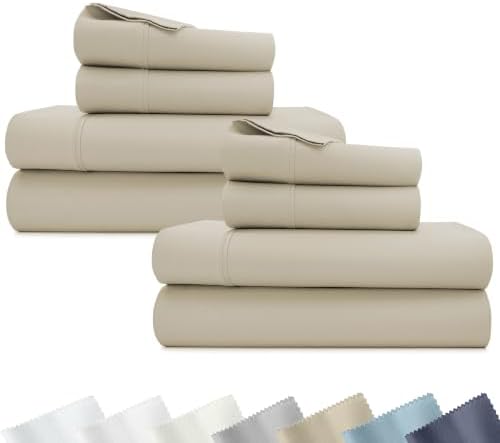 California Design Den 2-Pack 100% Cotton Sateen King Size Bed Sheets Set by CaliforniaDesignDen