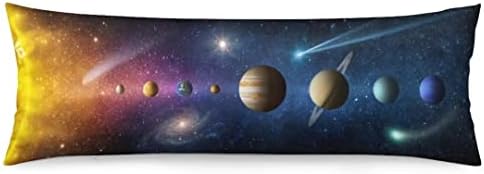 Solar System Body Pillow Cover Outer Space Universe Galaxy Planet Long Pillow by YUDILINSA