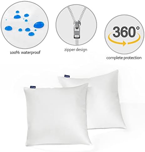 Euro Size Pillow Protectors 2 Pack, Waterproof European Square Pillow Covers - Image 5