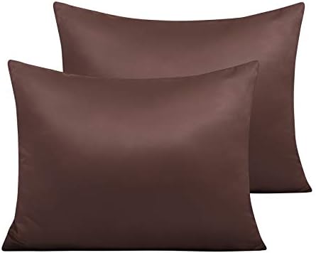 NTBAY Standard Satin Pillowcases, Dark Brown by NTBAY