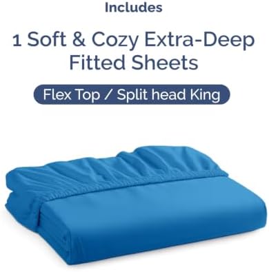 CGK Linens Extra Deep Flex Top Split Head King Fitted Sheet - Image 4