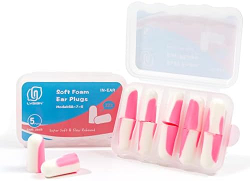 LYSIAN Soft Foam Ear Plugs for Sleeping, 5 Pairs, 38dB SNR by LYSIAN