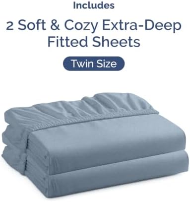 CGK Linens 2 Pack Extra Deep Twin Fitted Sheets - Image 4