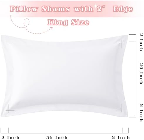 Homiest White Pillow Shams King Size Set of 2, 2-Inch Flange - Image 5