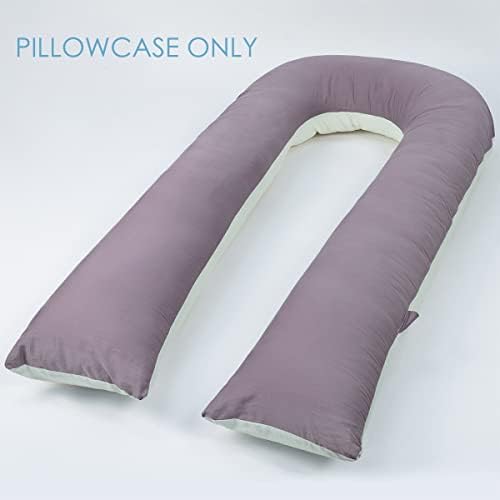 QUEEN ROSE Pregnancy U Shaped Body Pillow Replacement Cover, 65 Inch Solid - Image 2