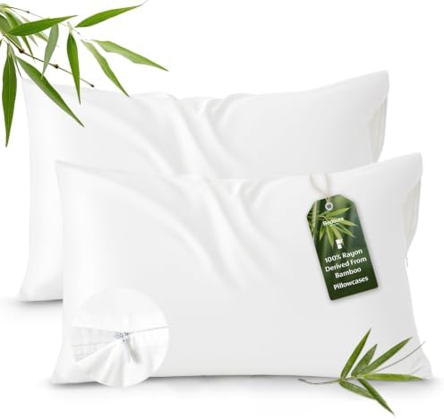 Bedsure Zipper Pillow Cases King Size from Rayon Derived from Bamboo by BEDSURE
