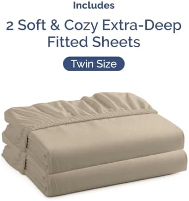 CGK Linens 2 Pack Extra Deep Twin Fitted Sheets - Image 4