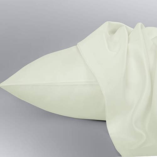 NTBAY Queen Egyptian Cotton Sateen Pillowcases, Cream Yellow - Image 4