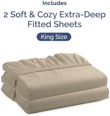 CGK Linens 2 Pack Extra Deep King Fitted Sheets - Image 4