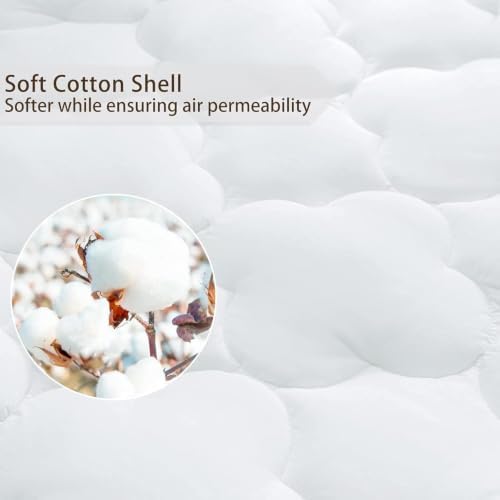 WhatsBedding Waterproof Mattress Topper Twin XL Size Cotton Top Down - Image 4