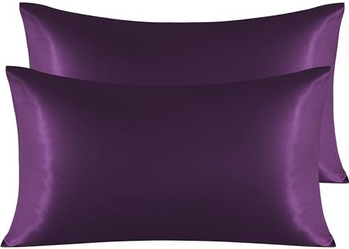 NTBAY King Satin Pillowcases, Eggplant Purple by NTBAY